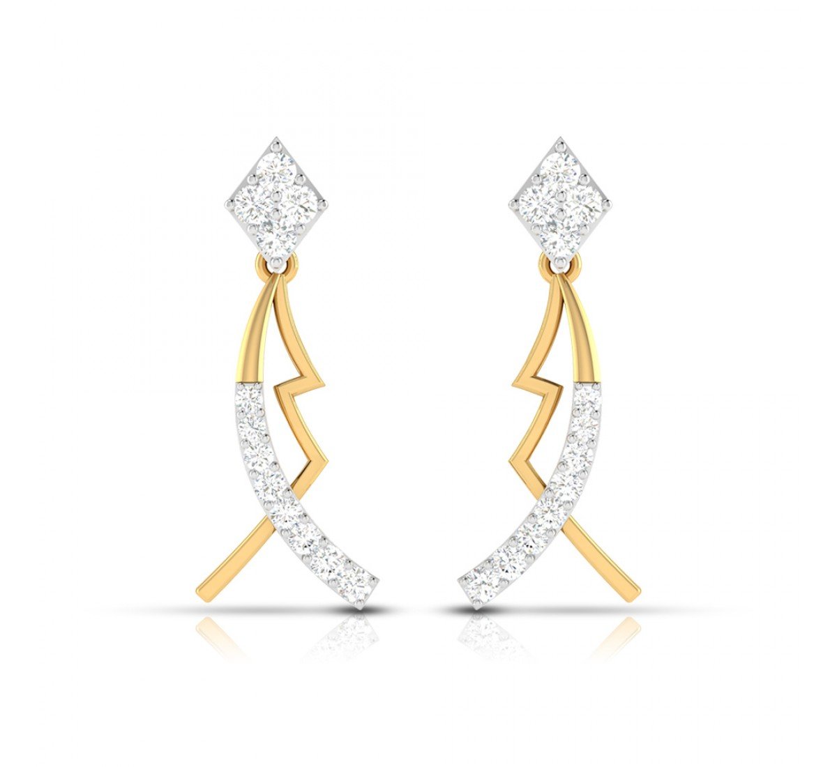 Swirl Floral Diamond Earrings