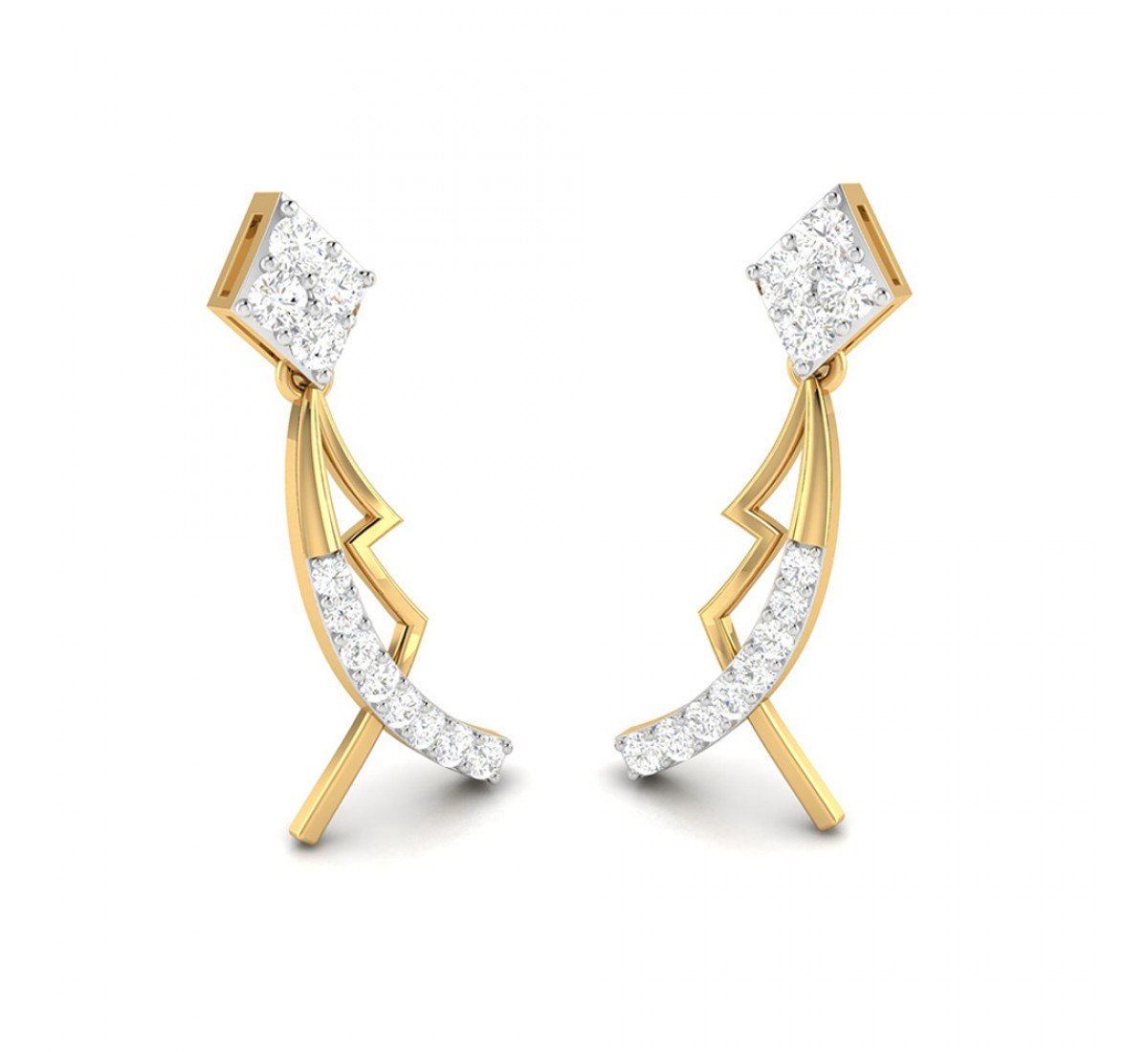 Swirl Floral Diamond Earrings