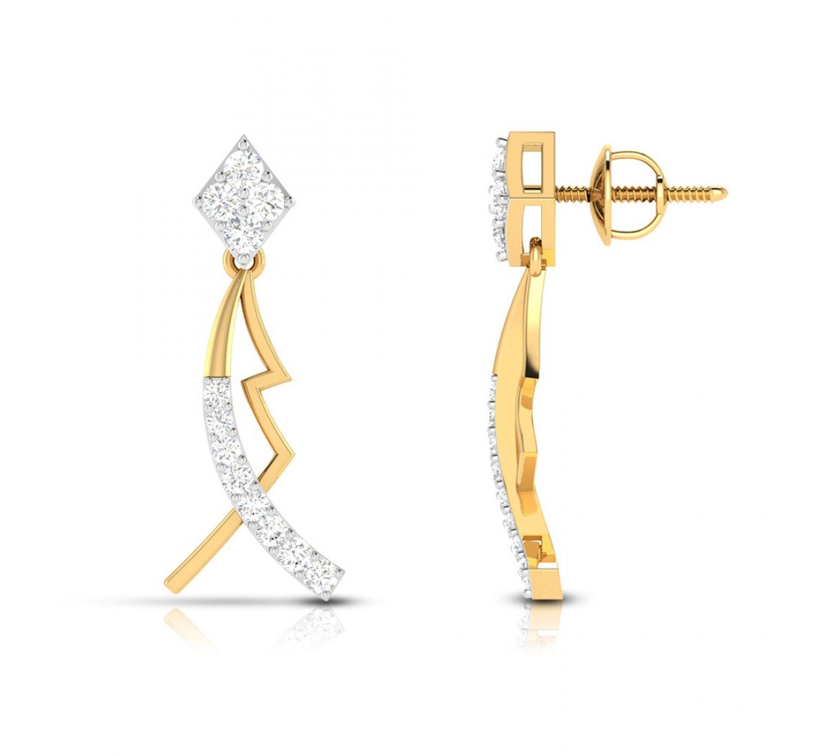 Swirl Floral Diamond Earrings