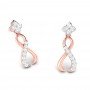 Swirl Drop Diamond Earrings