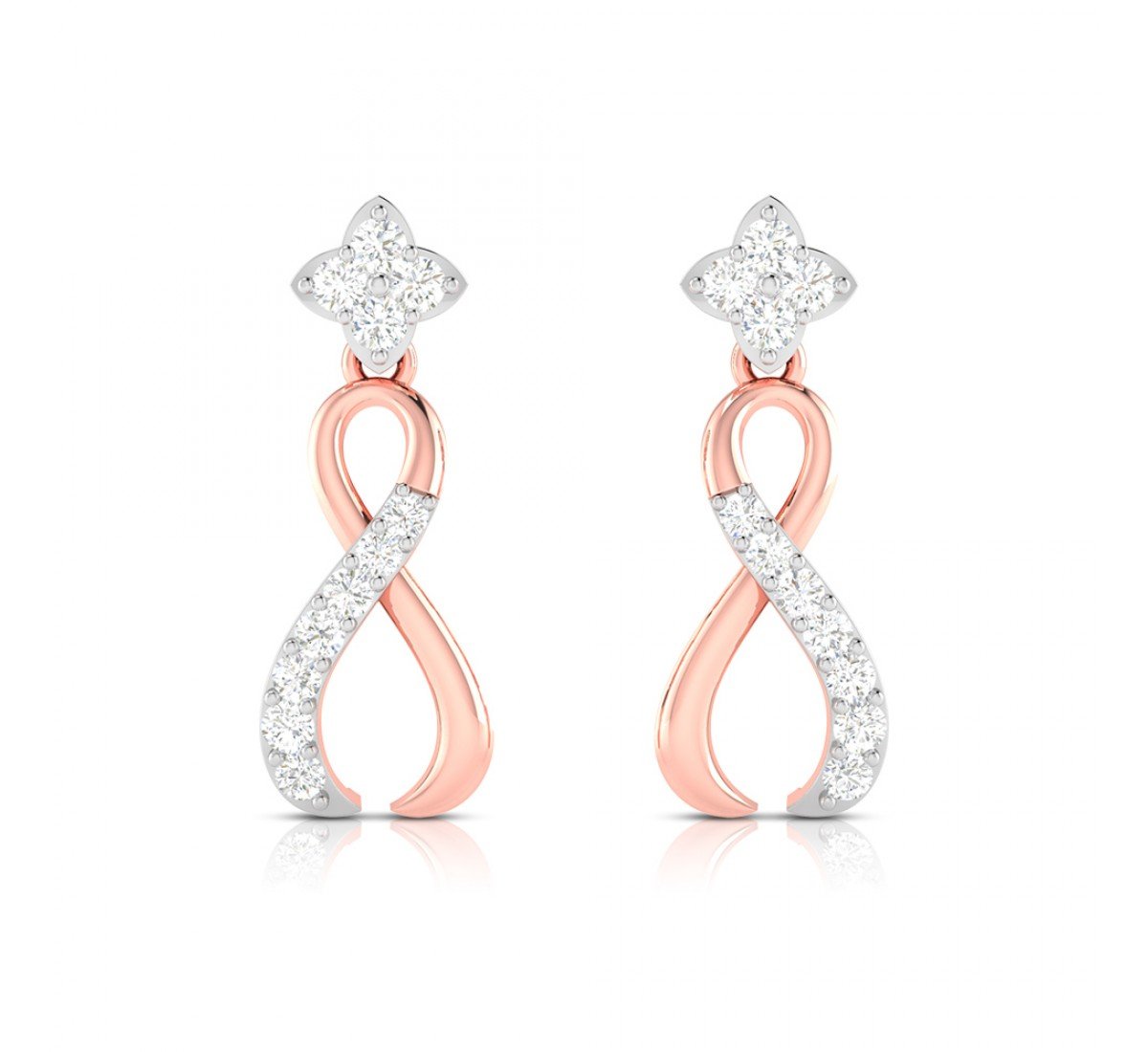 Swirl Drop Diamond Earrings