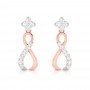 Swirl Drop Diamond Earrings