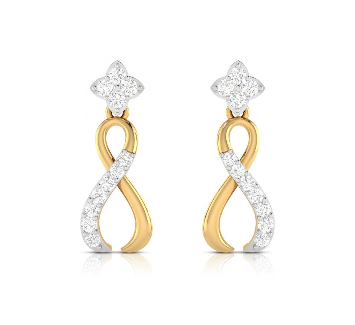 Swirl Drop Diamond Earrings