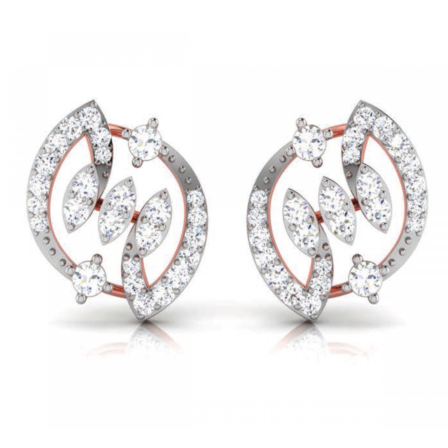 Zig Flower Diamond Earrings