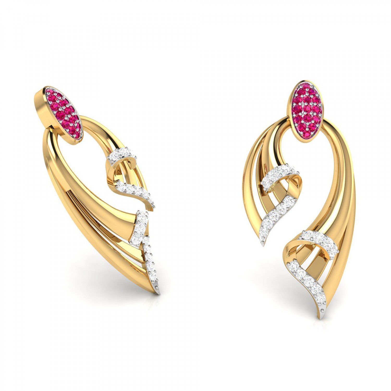 Spiral Jadah Diamond Earrings