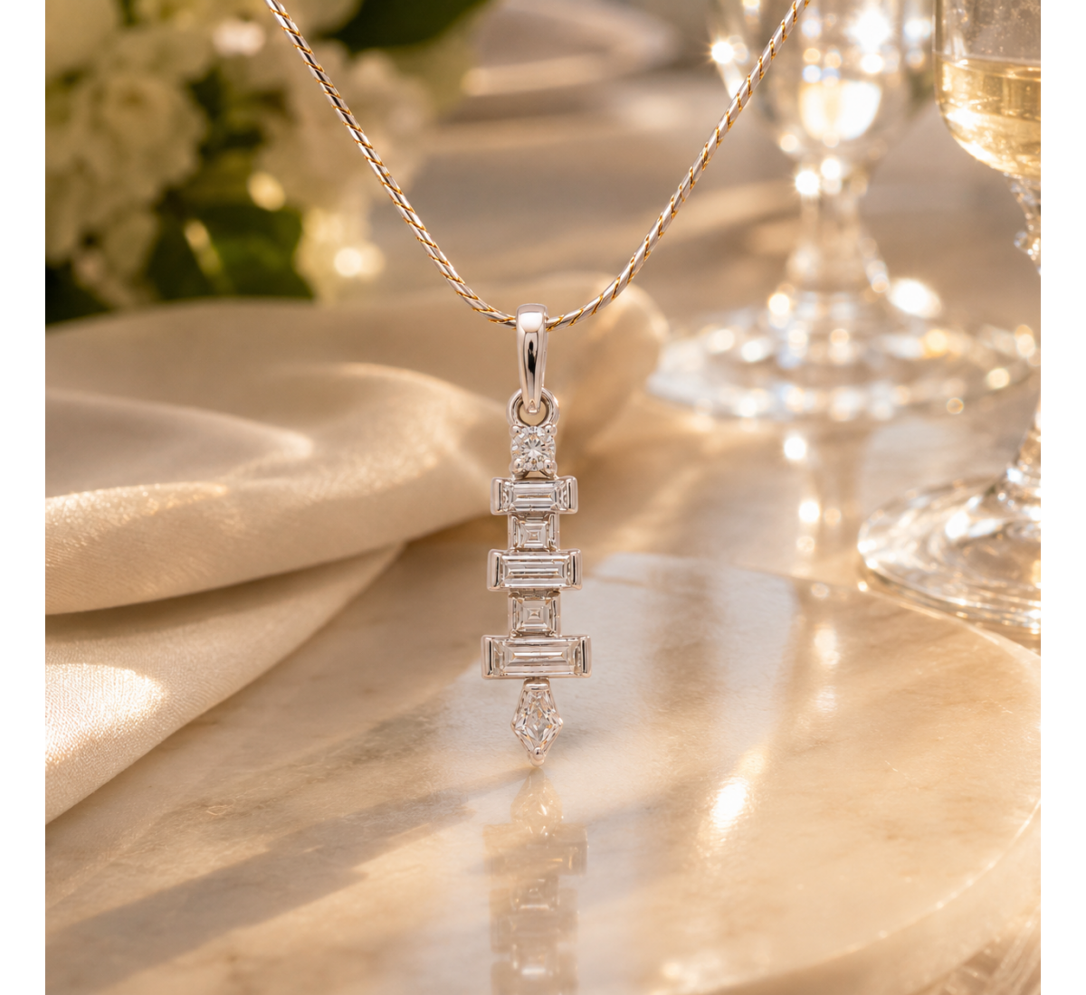 Annot Stud Diamond Pendant