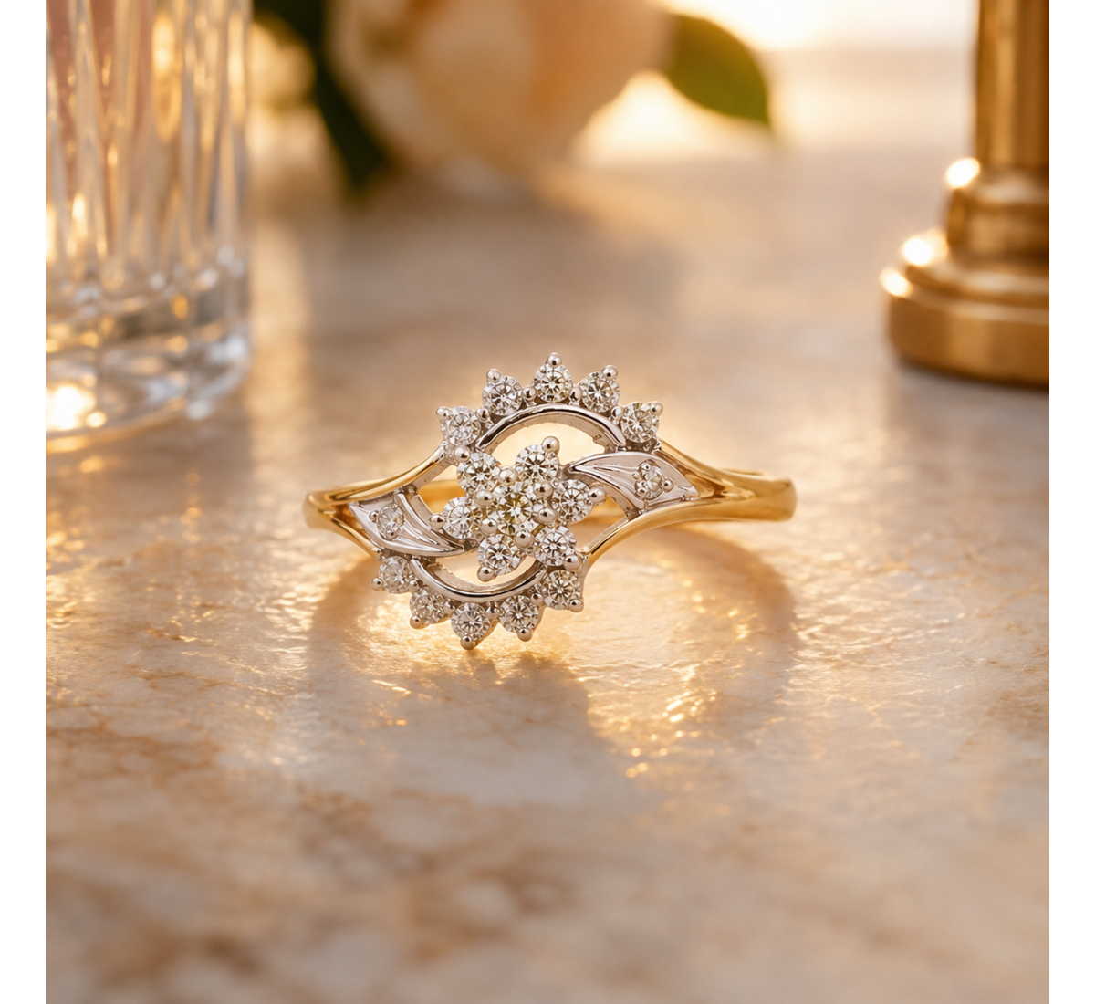 Petal Flutter Diamond Ring