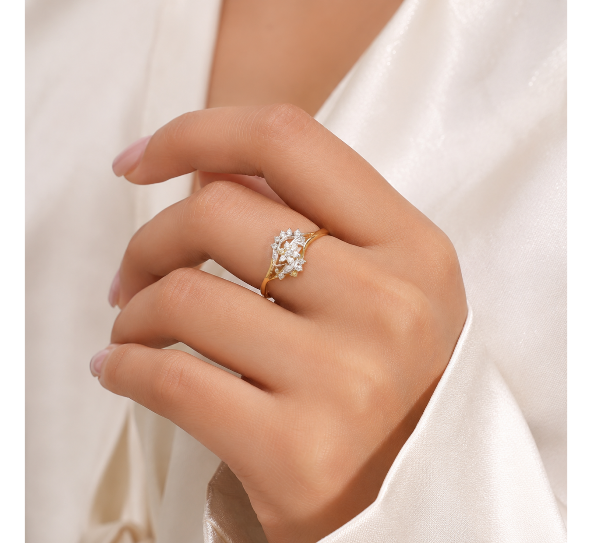 Petal Flutter Diamond Ring