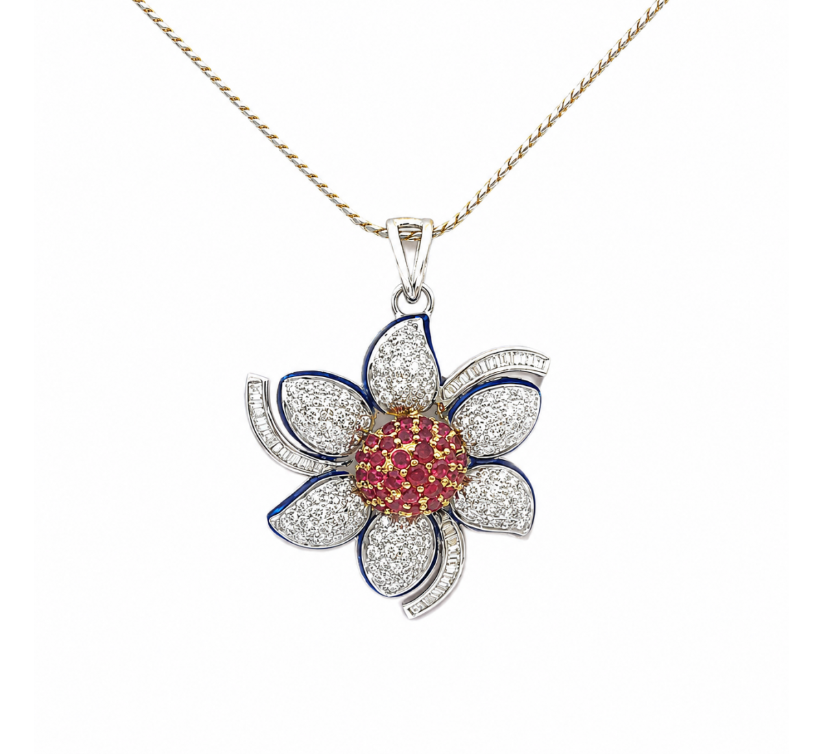 Rekah Linear Diamond Pendant