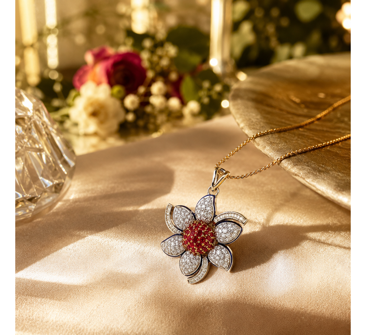 Rekah Linear Diamond Pendant