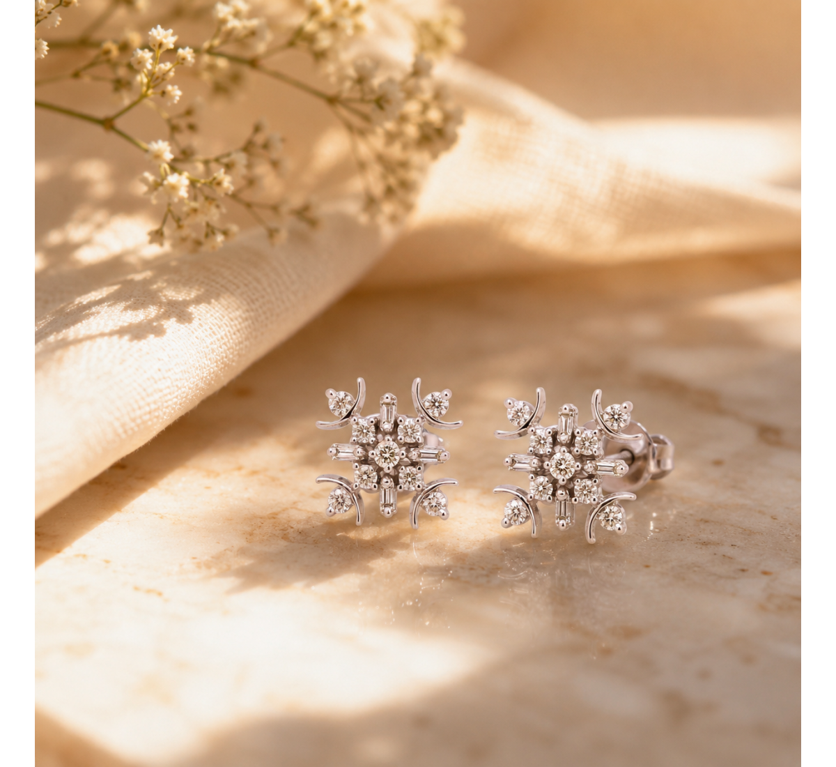 Nofia Stud Diamond Earrings