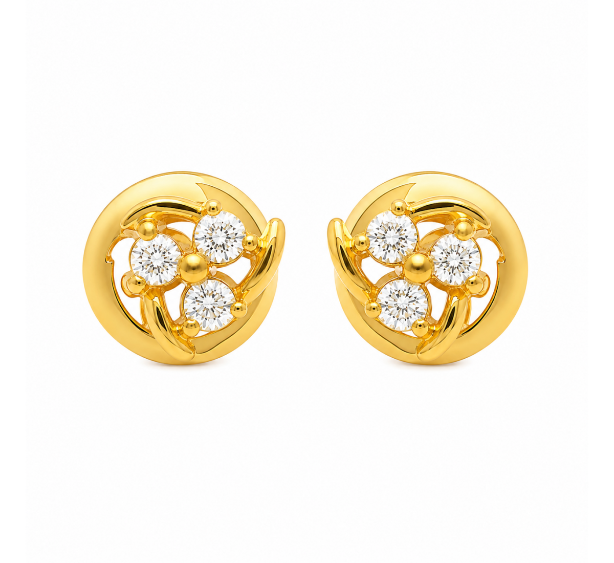 Crimson Stud Diamond Earrings