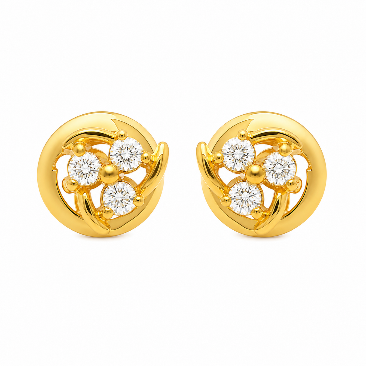 Crimson Stud Diamond Earrings