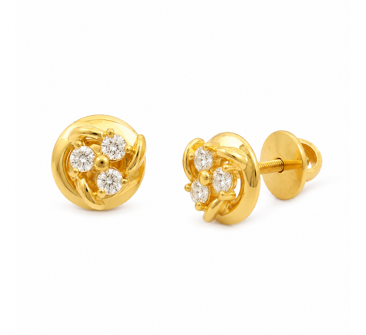 Crimson Stud Diamond Earrings