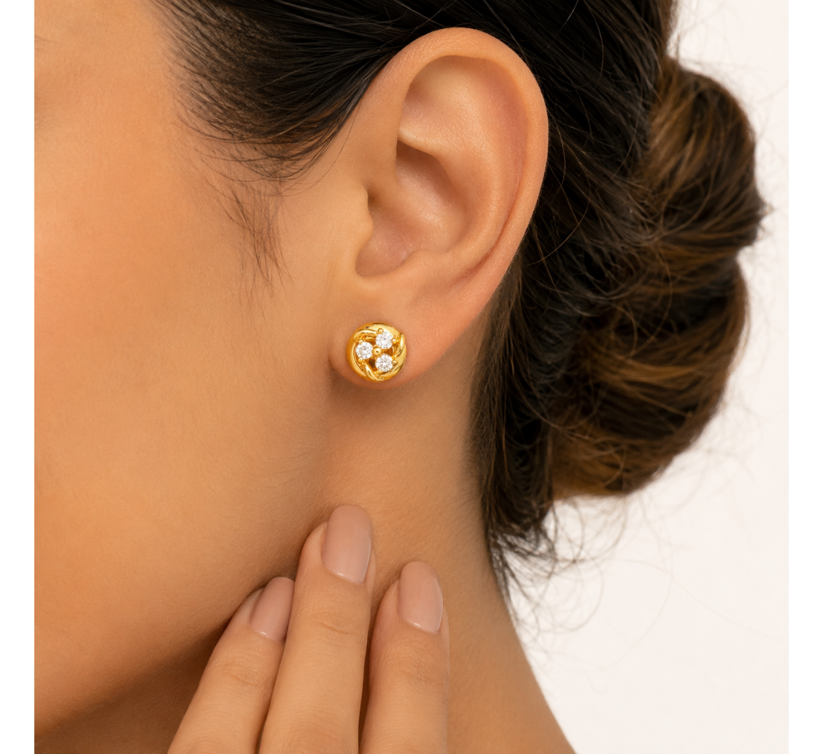 Crimson Stud Diamond Earrings