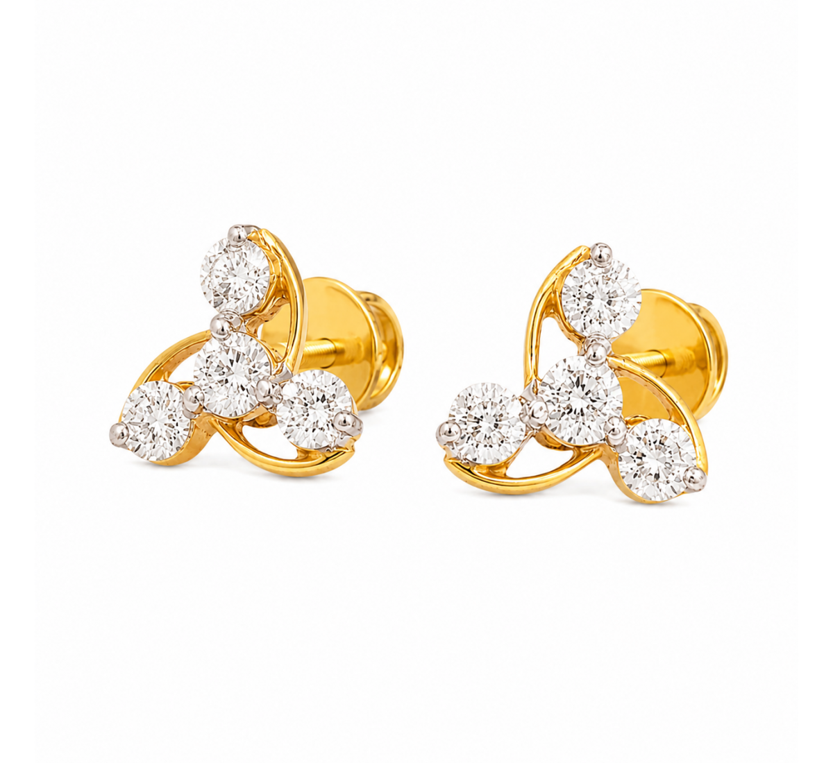 Liliac Stud Diamond Earrings