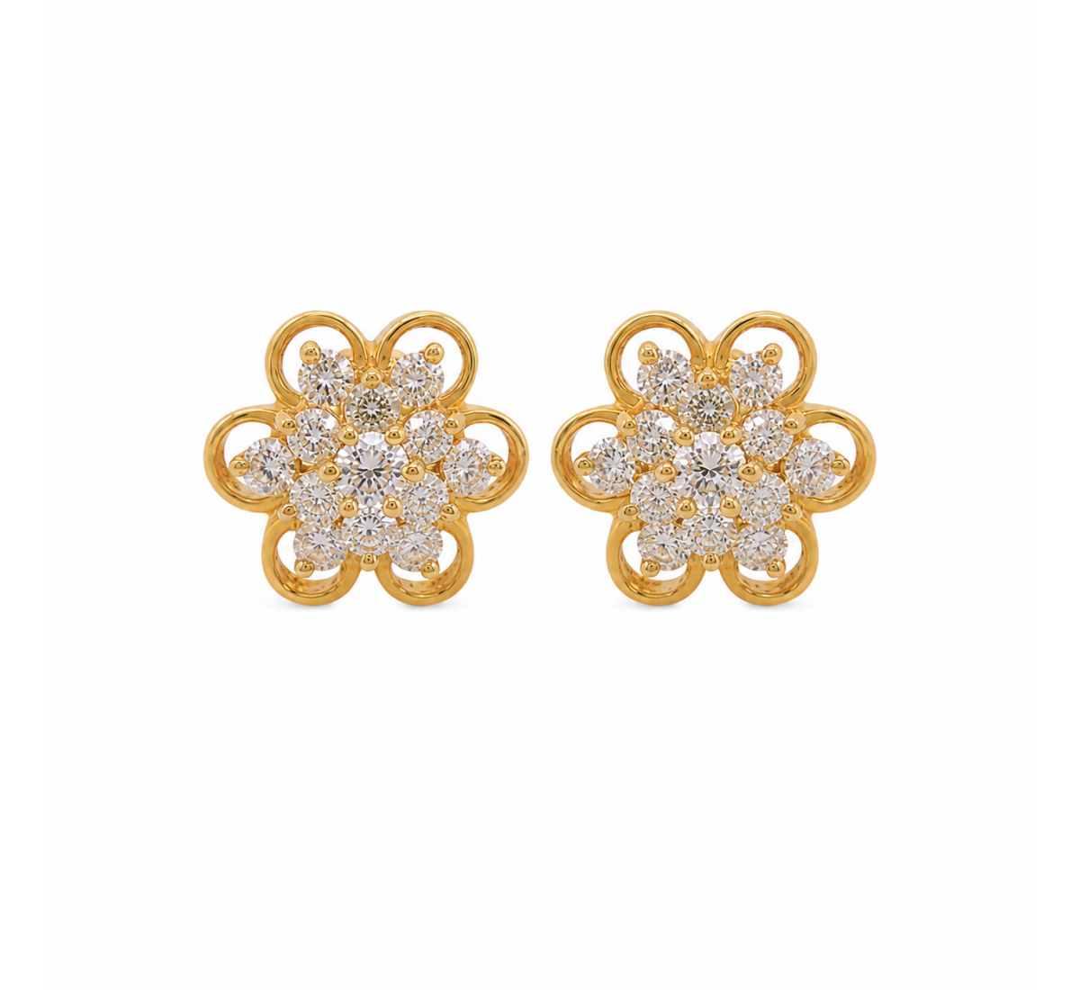 Pierced Stud Diamond Earrings