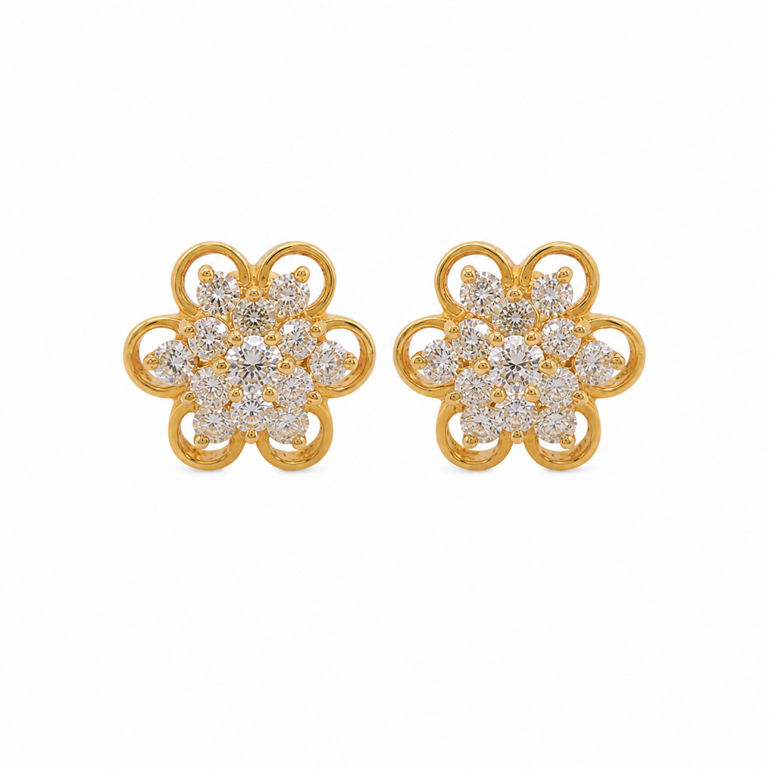 Pierced Stud Diamond Earrings