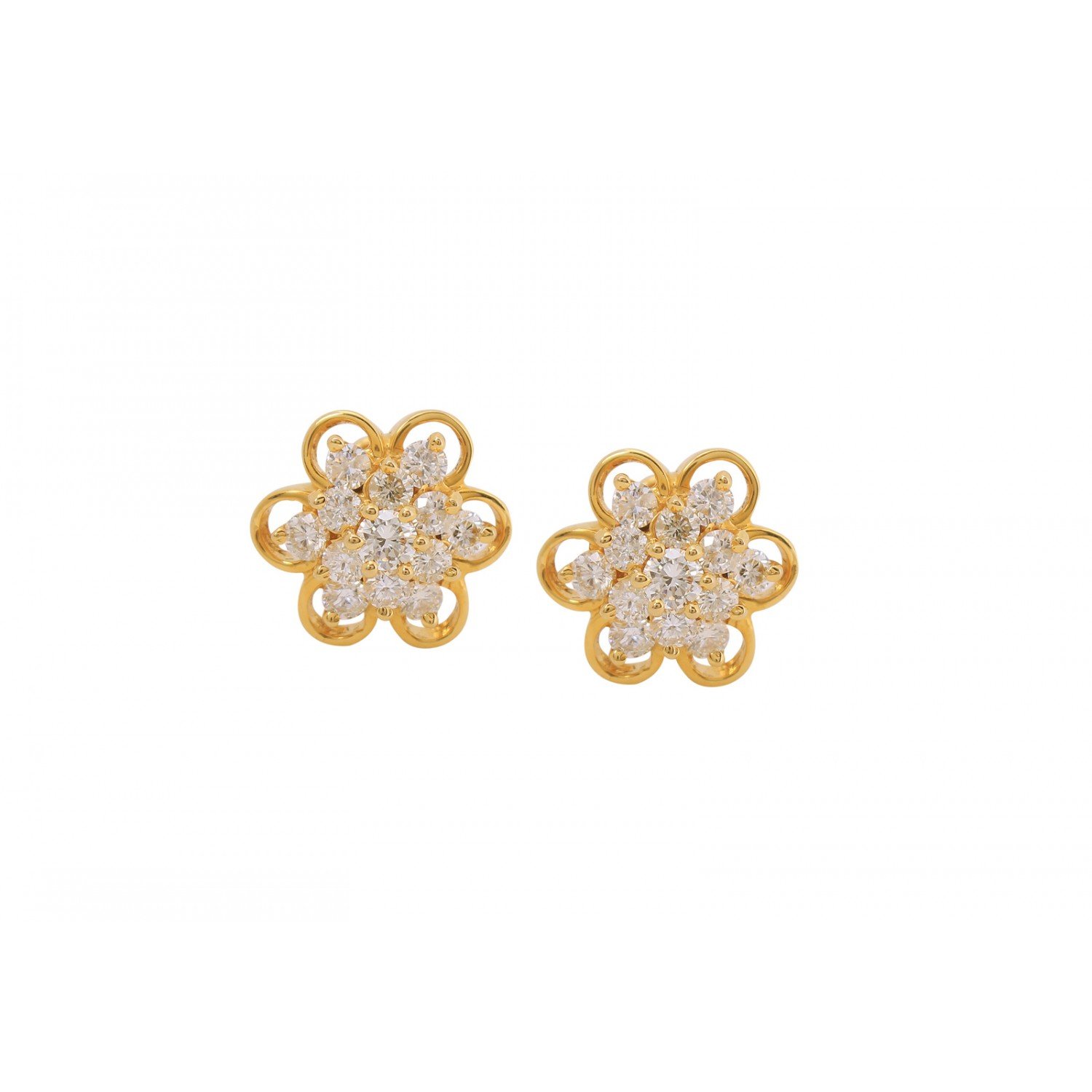 Pierced Stud Diamond Earrings