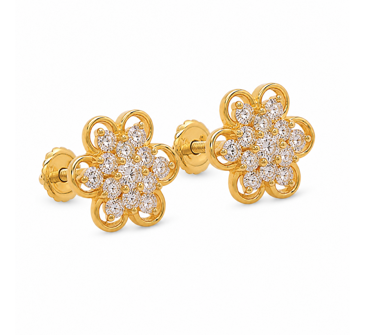 Pierced Stud Diamond Earrings
