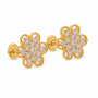 Pierced Stud Diamond Earrings