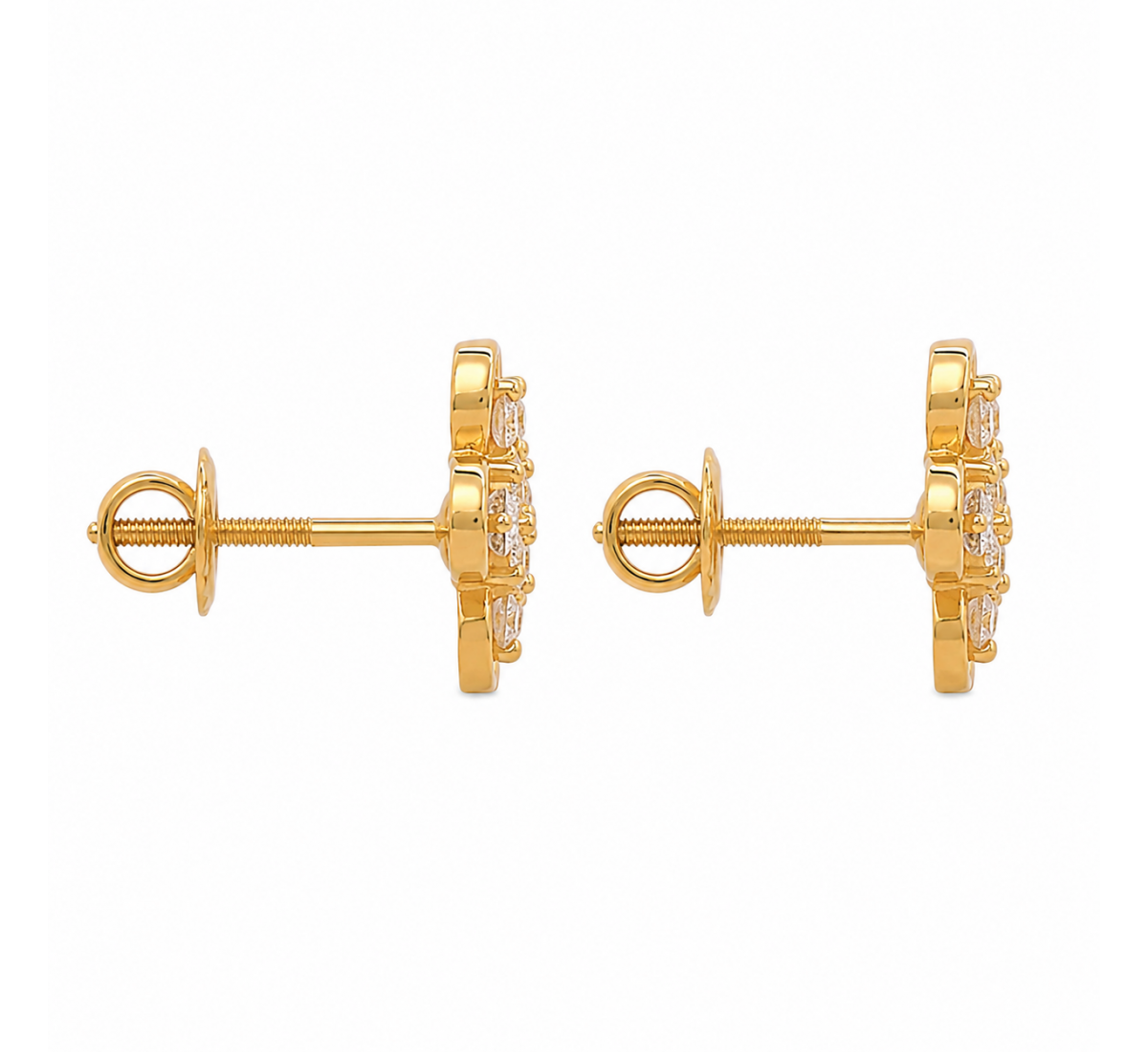 Pierced Stud Diamond Earrings