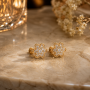 Pierced Stud Diamond Earrings