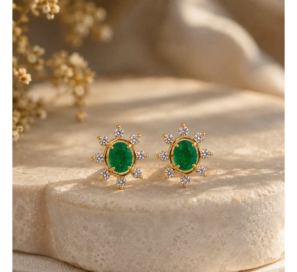 Amla Stud Diamond Earrings