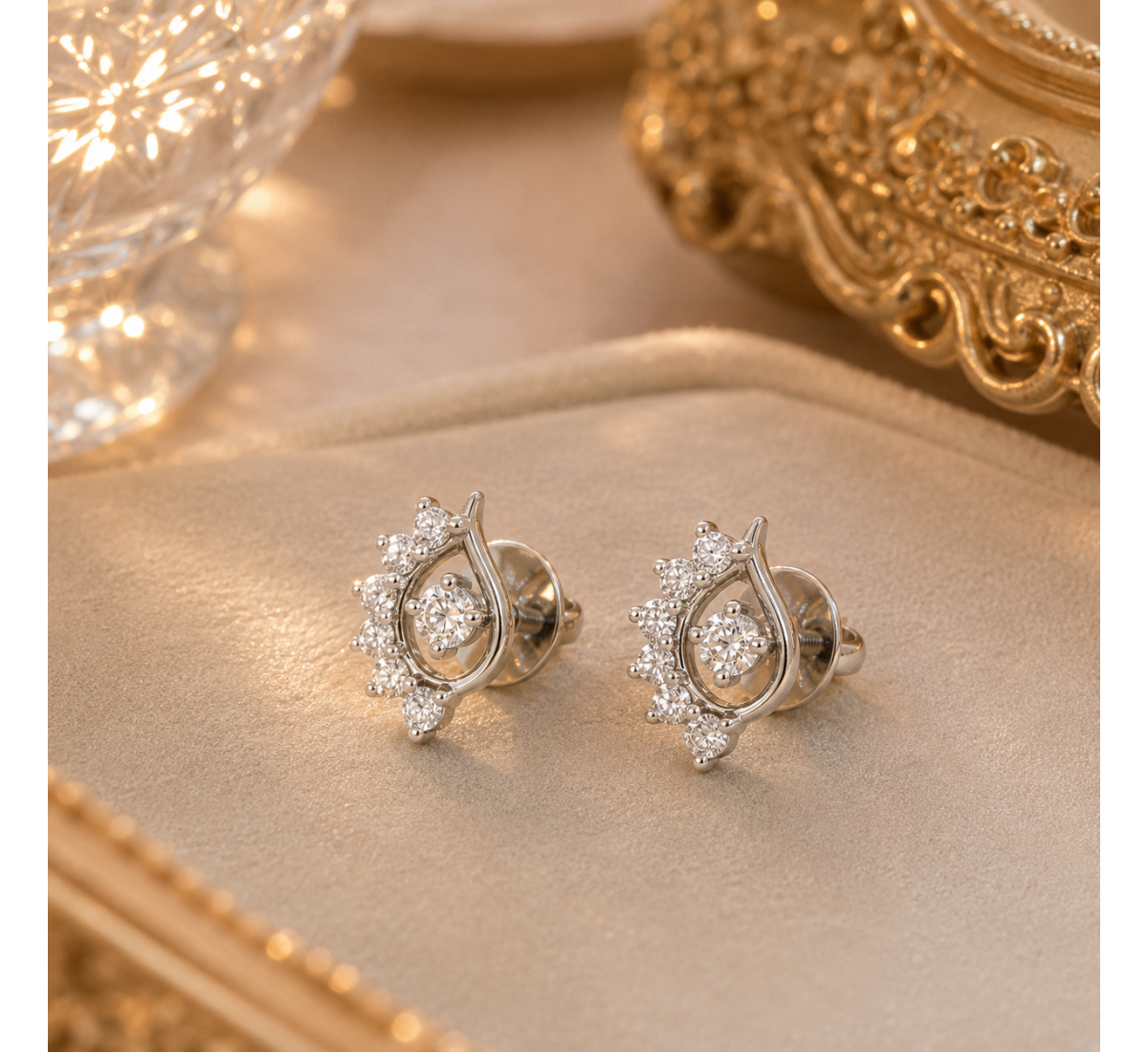 Cygnus Stud Diamond Earrings