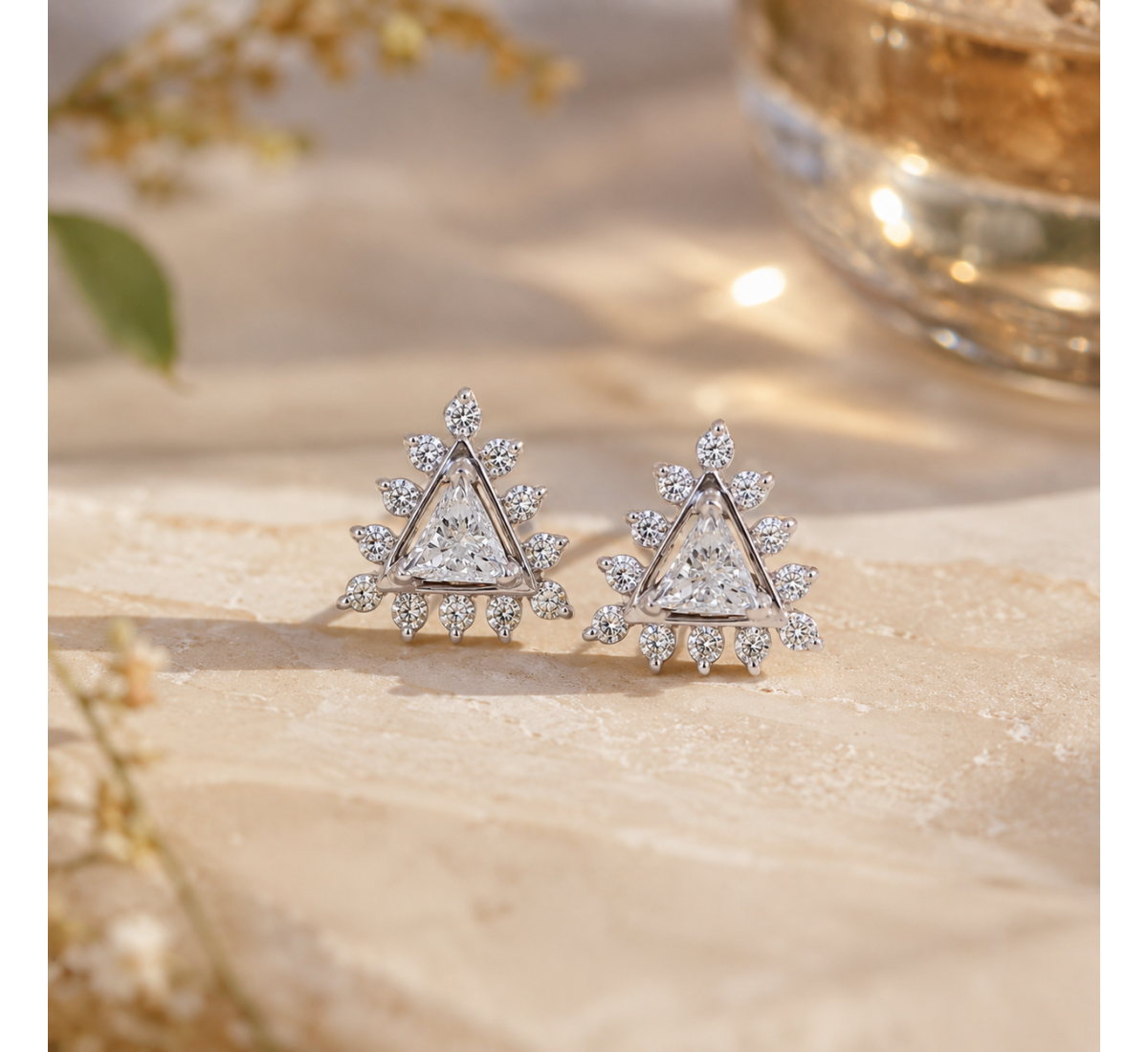 Lyra Stud Diamond Earrings
