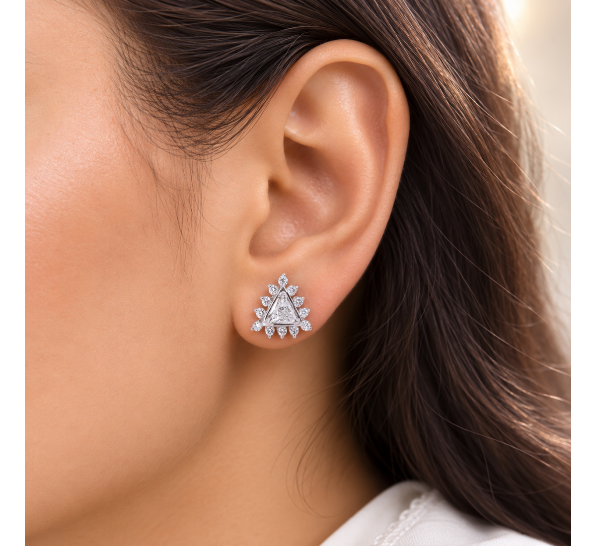 Lyra Stud Diamond Earrings