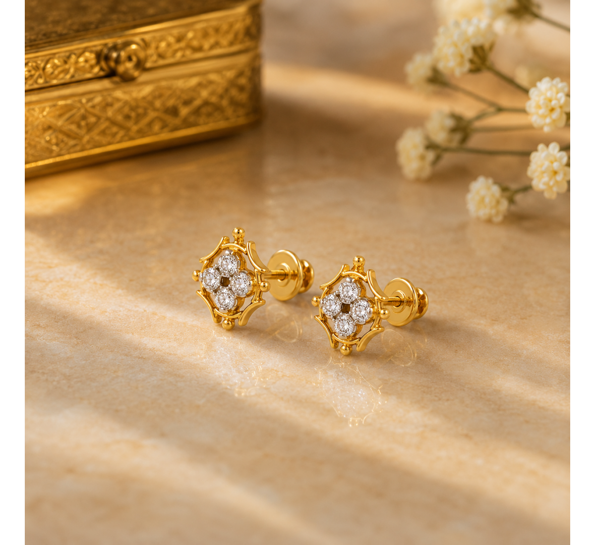 Asra Stud Diamond Earrings