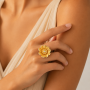 Grid Daisy Cutout Ring