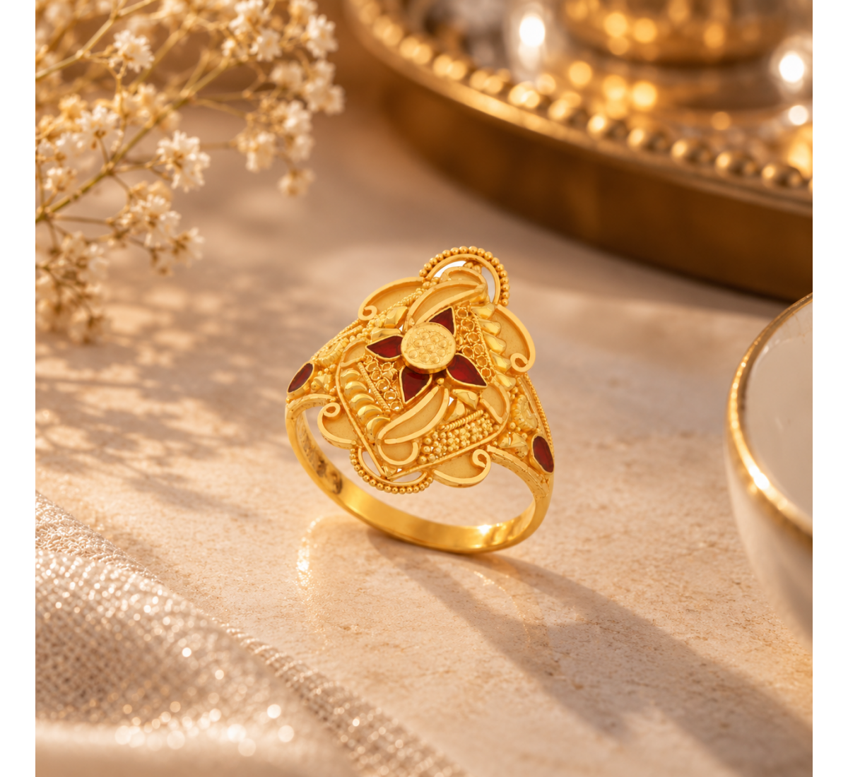 Zoraya Daisy Gold Ring