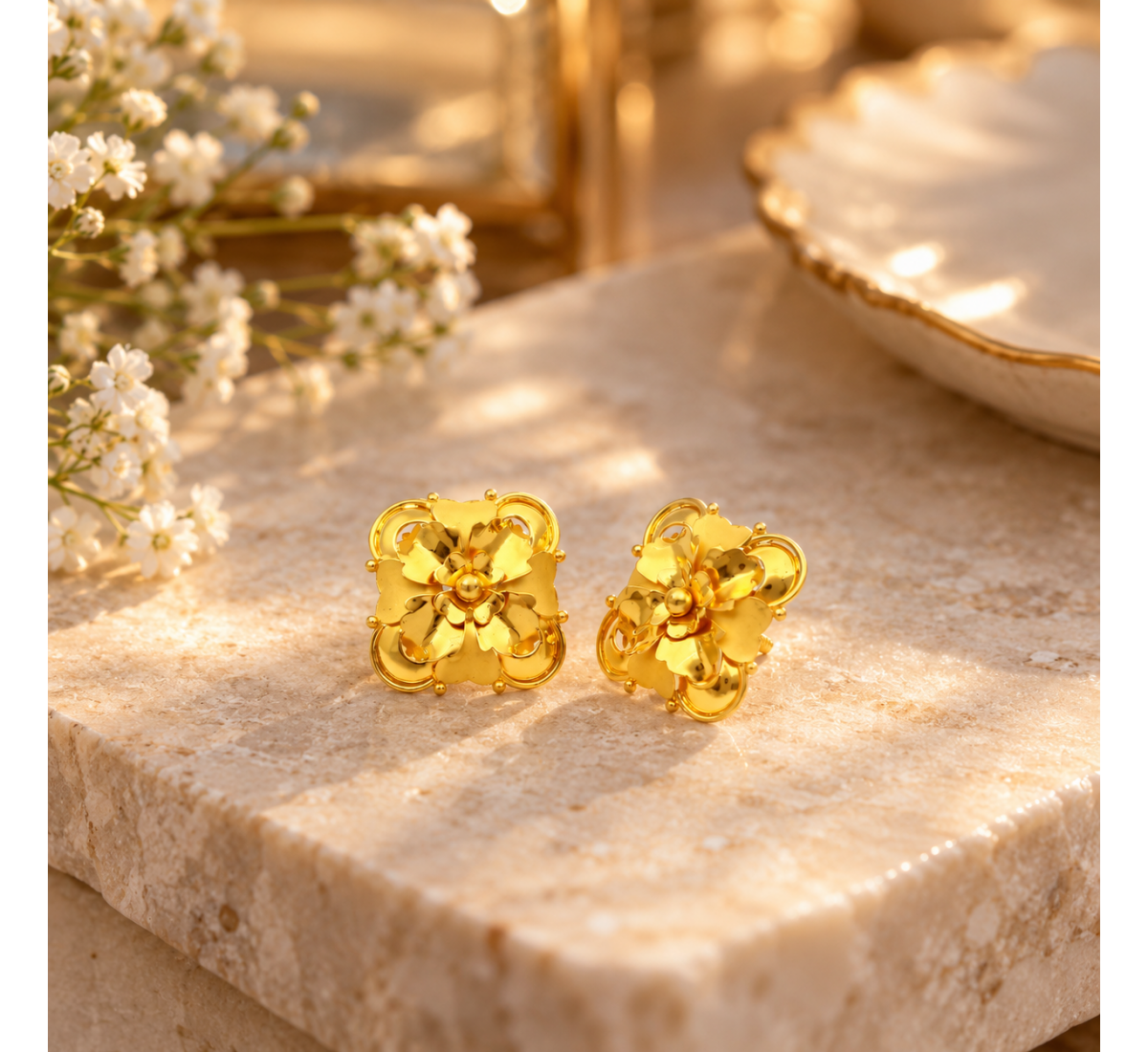 The Marcy Petal Gold Stud