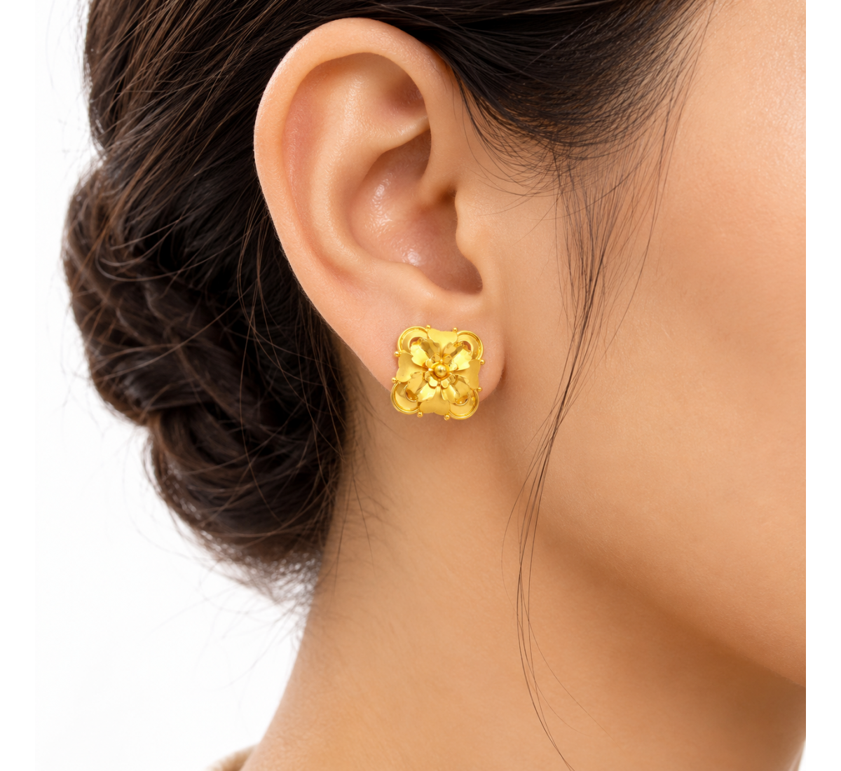 The Marcy Petal Gold Stud