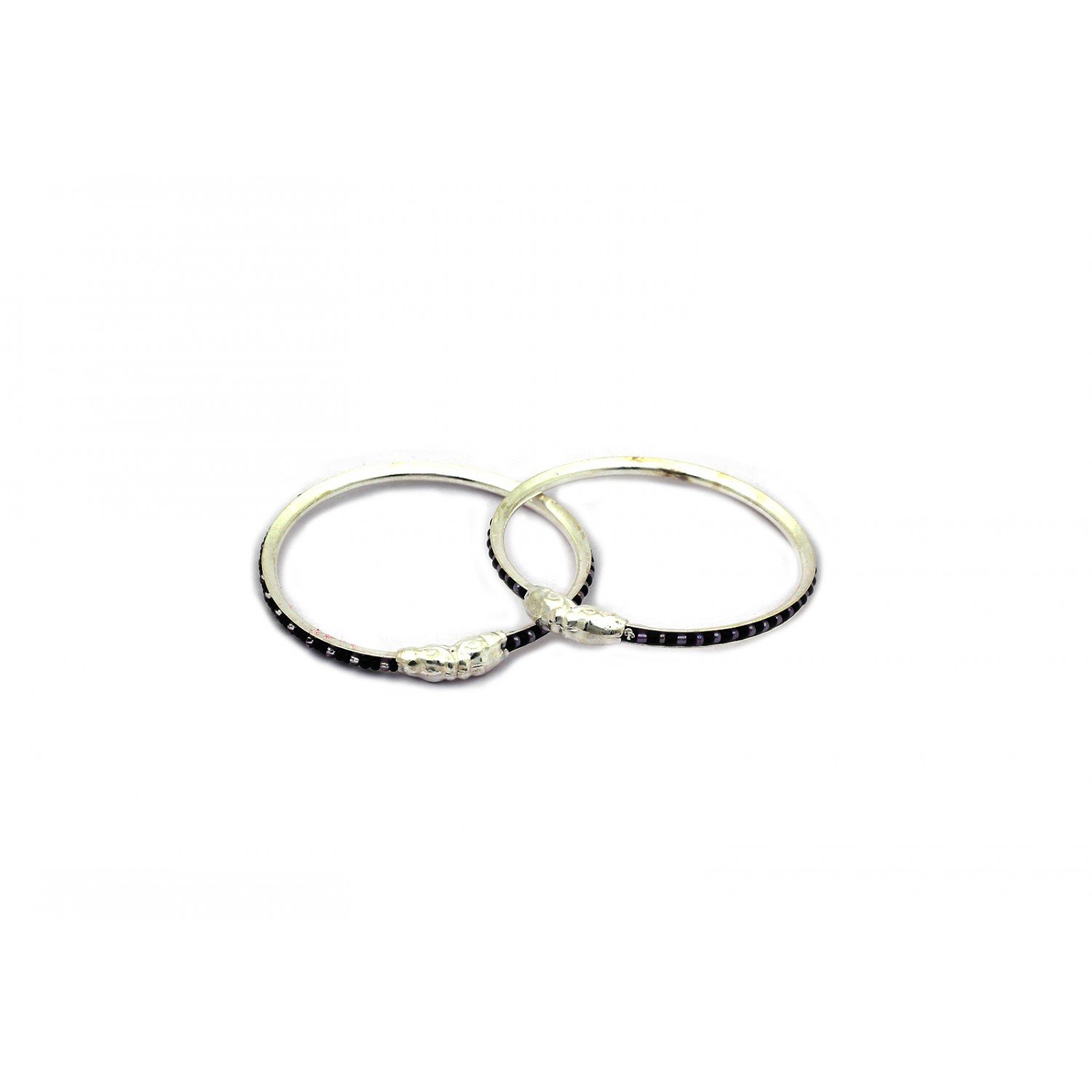 Textured Lattice Silver Baby Kada